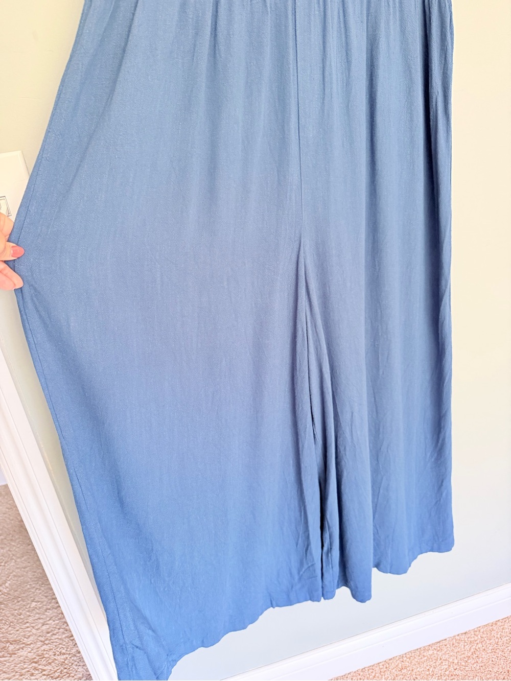 NATURAL LIFE Deep V Wide-Leg Jumpsuit in Denim Blue - Picture 6 of 16